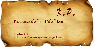Koleszár Péter névjegykártya